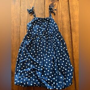 Girls' Navy Polka Dot Bubble Dress